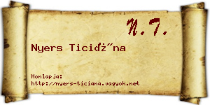 Nyers Ticiána névjegykártya